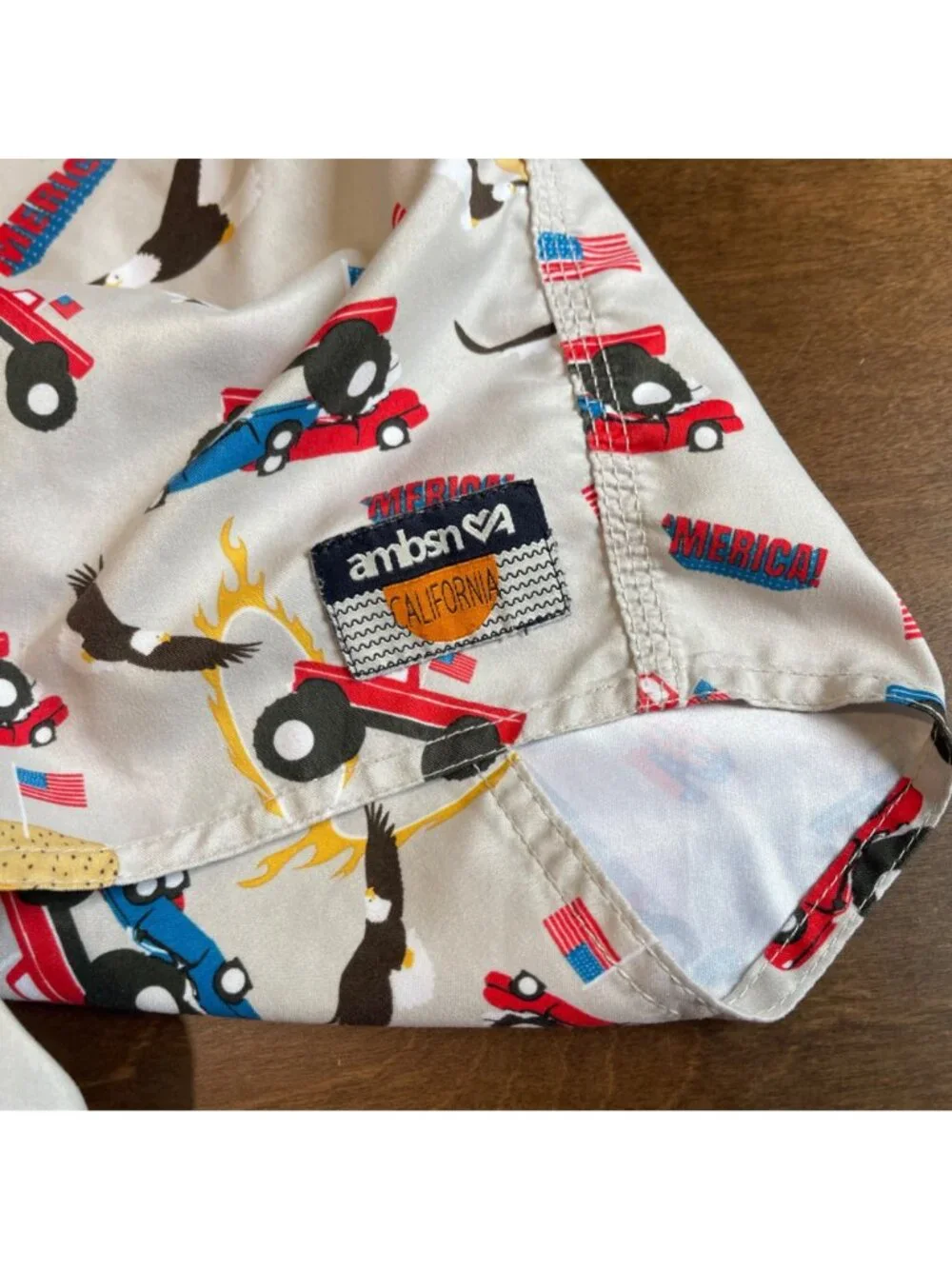 AmbSn America Patriotic Board Shorts Swim Trunks Men's Size‎ 32 Monster Trucks